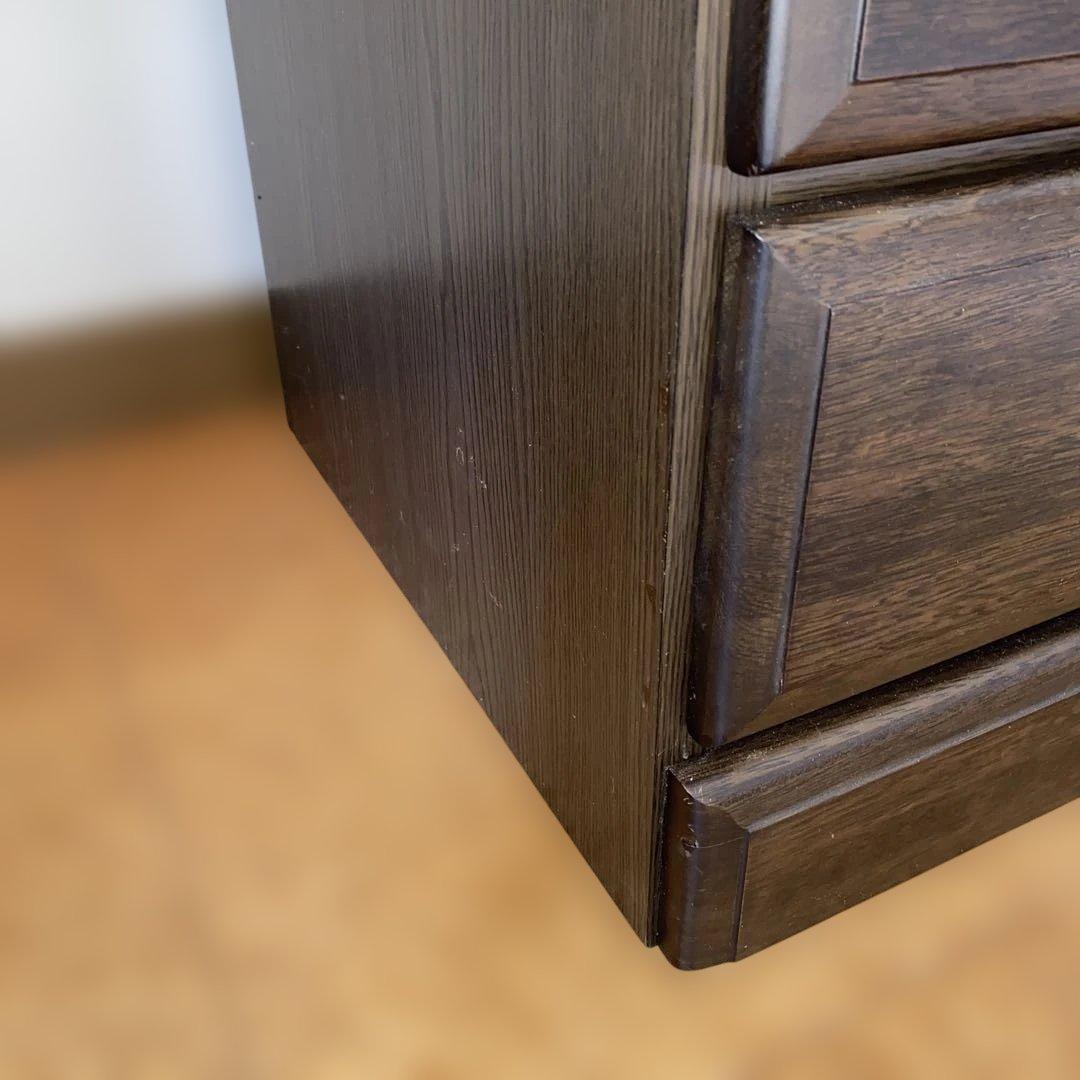 美品　アンティーク調チェスト　ダークブラウン　W44×D45×H148