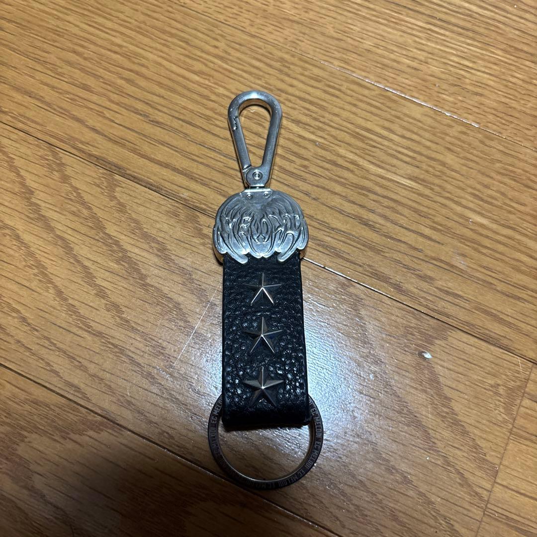 EC Melodi ブラックレザーキーホルダー