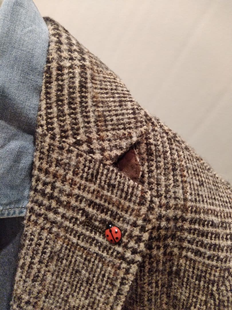 イタリアFUGATOフガートグレンチェックジャケット/ブラウン