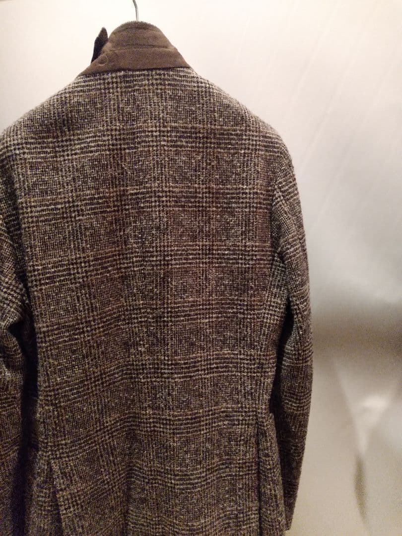 イタリアFUGATOフガートグレンチェックジャケット/ブラウン