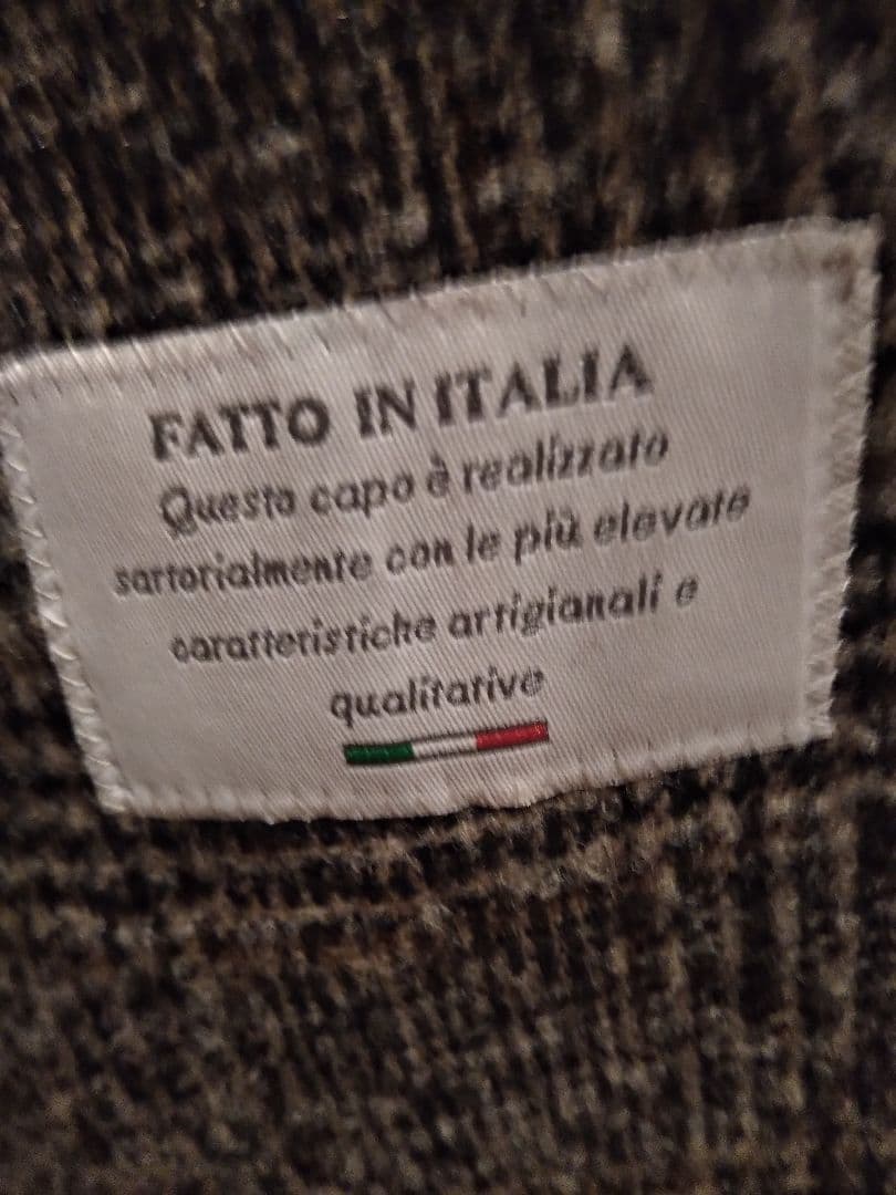 イタリアFUGATOフガートグレンチェックジャケット/ブラウン