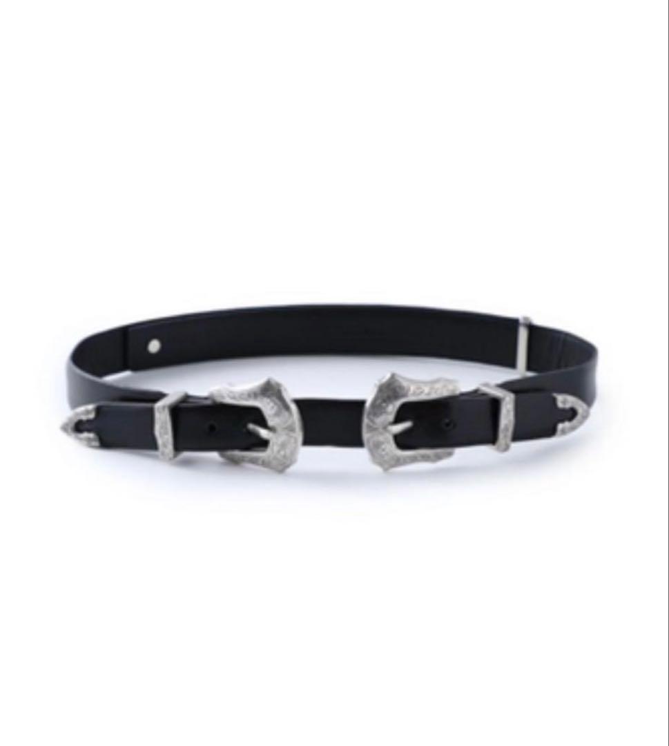 TOGA PULLA ダブルバックルベルト　ブラック