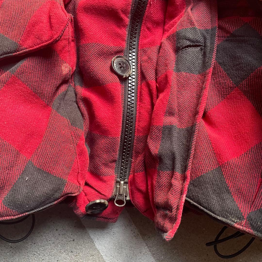 WOOLRICH ダウンジャケット 短丈 チェック 赤 Y2K 肉厚 古着
