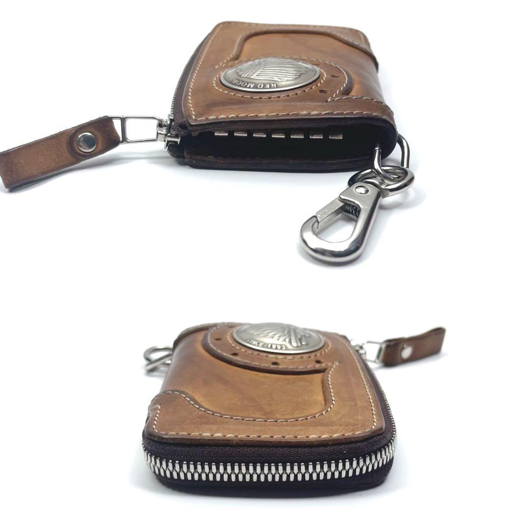 ★極上の味わい★REDMOON ラウンドジップ キーケース ビッグコンチョ