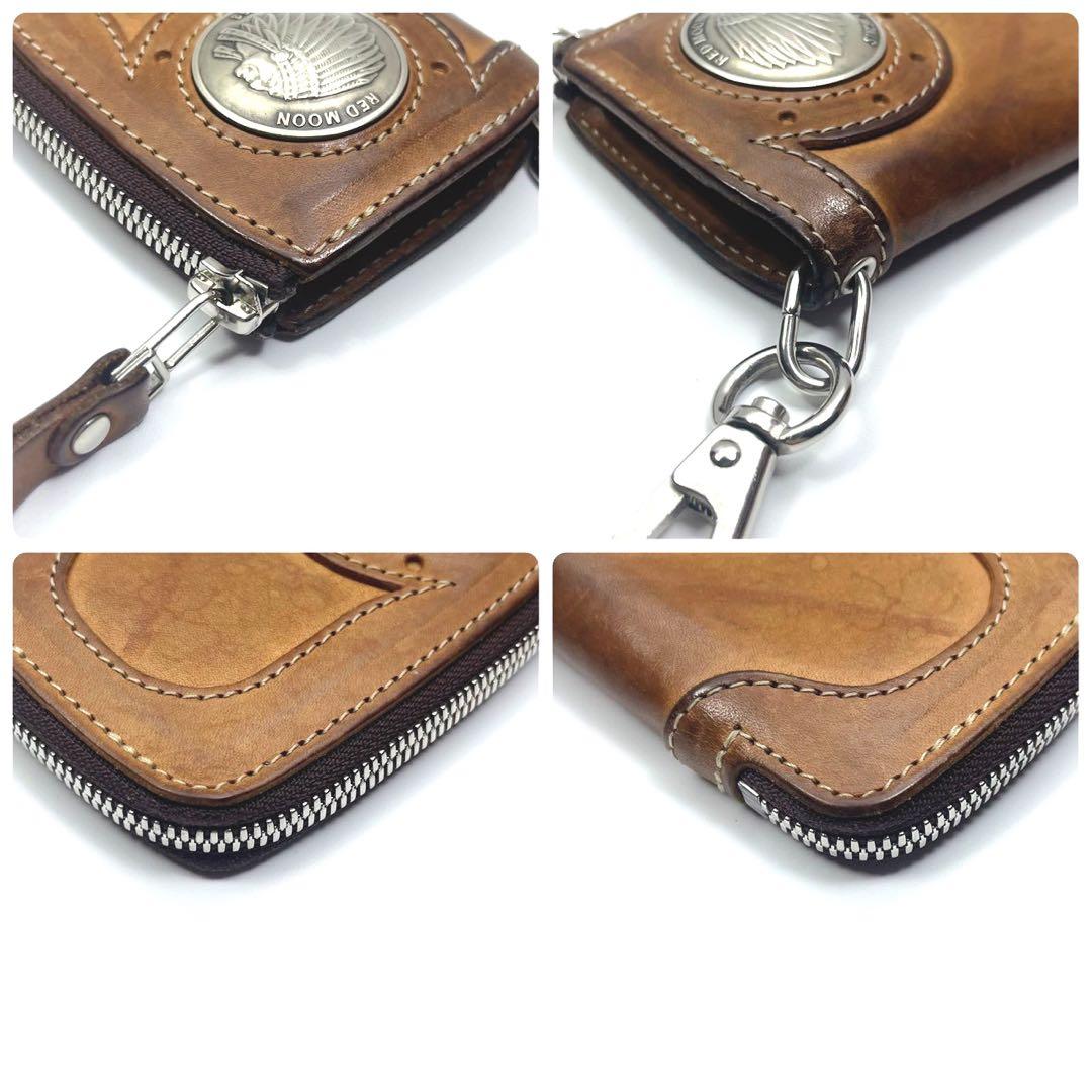 ★極上の味わい★REDMOON ラウンドジップ キーケース ビッグコンチョ