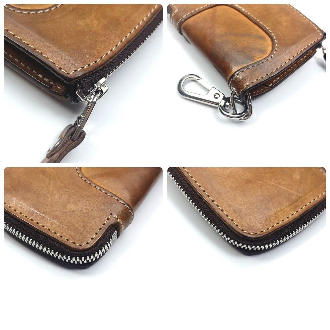 ★極上の味わい★REDMOON ラウンドジップ キーケース ビッグコンチョ