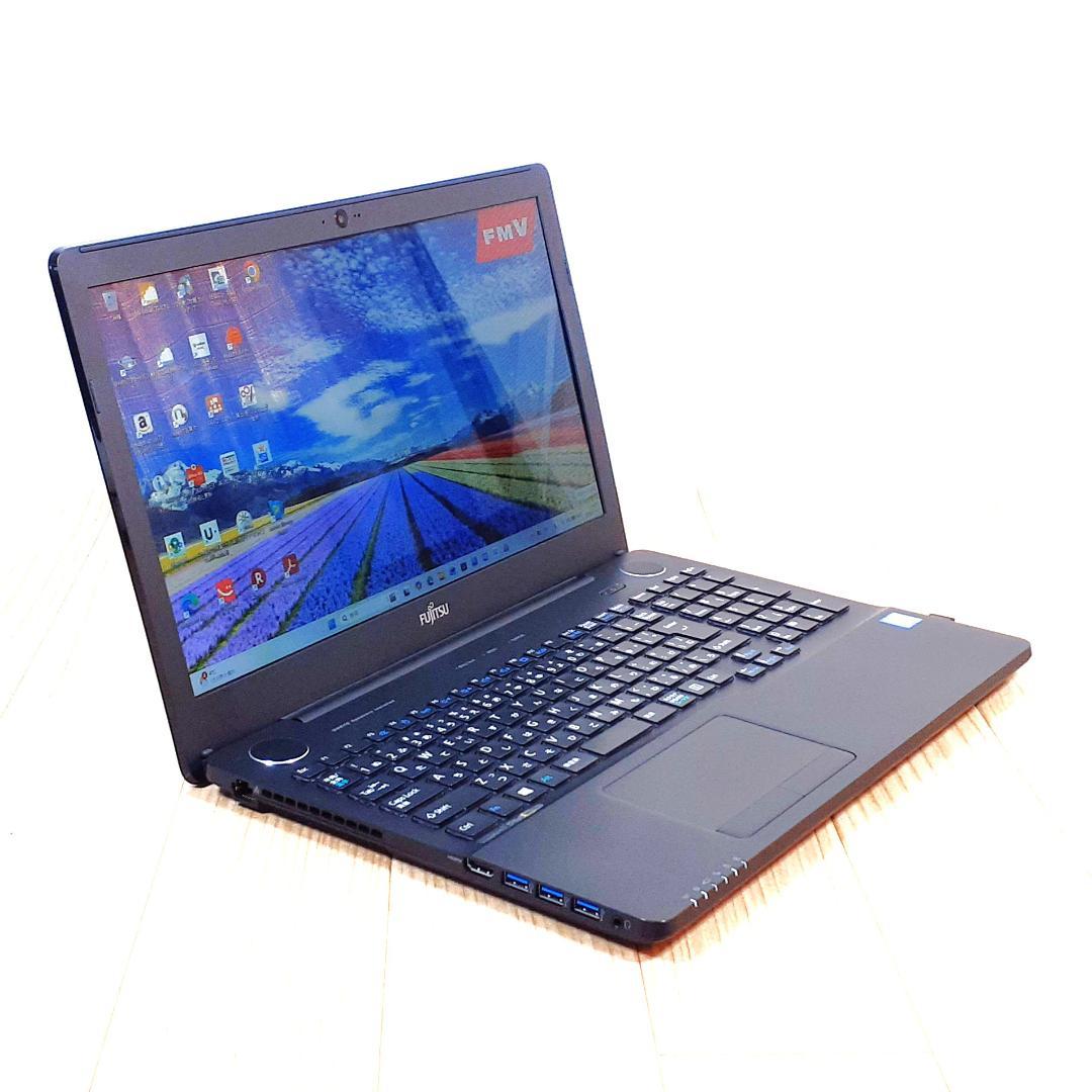 ノートPC　爆速　Fujitsu FMV 15.6インチ シャイニーブラック