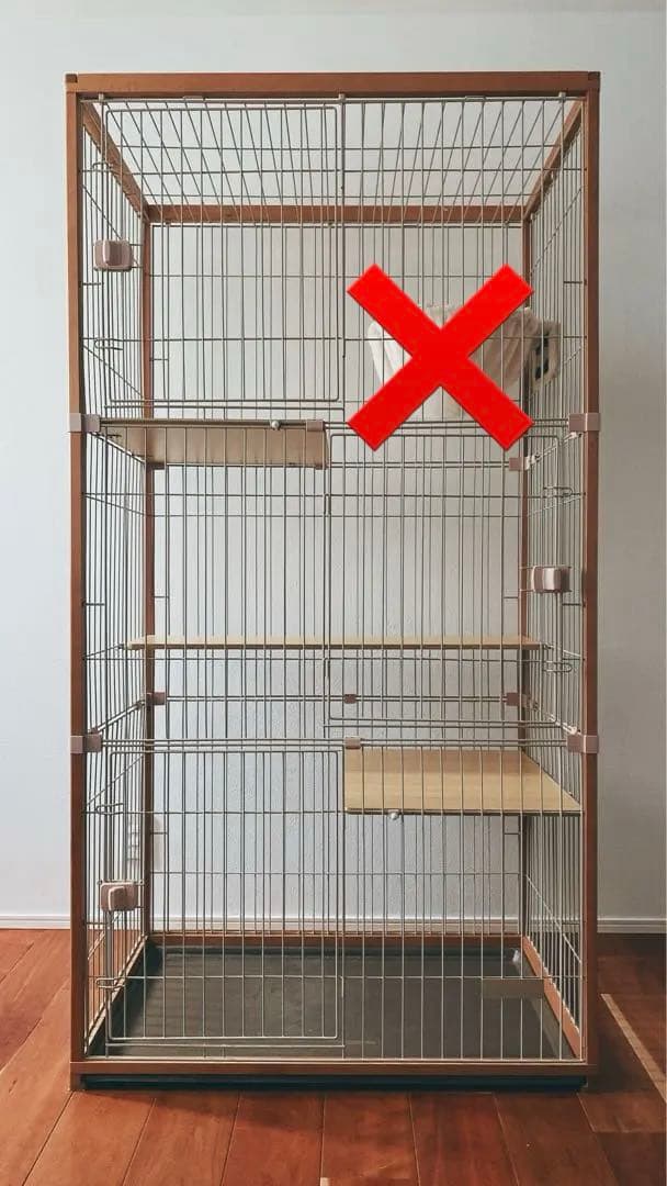 【引き取り限定】BTM 猫 ケージ 木製 2〜3段 ナチュラルカラー