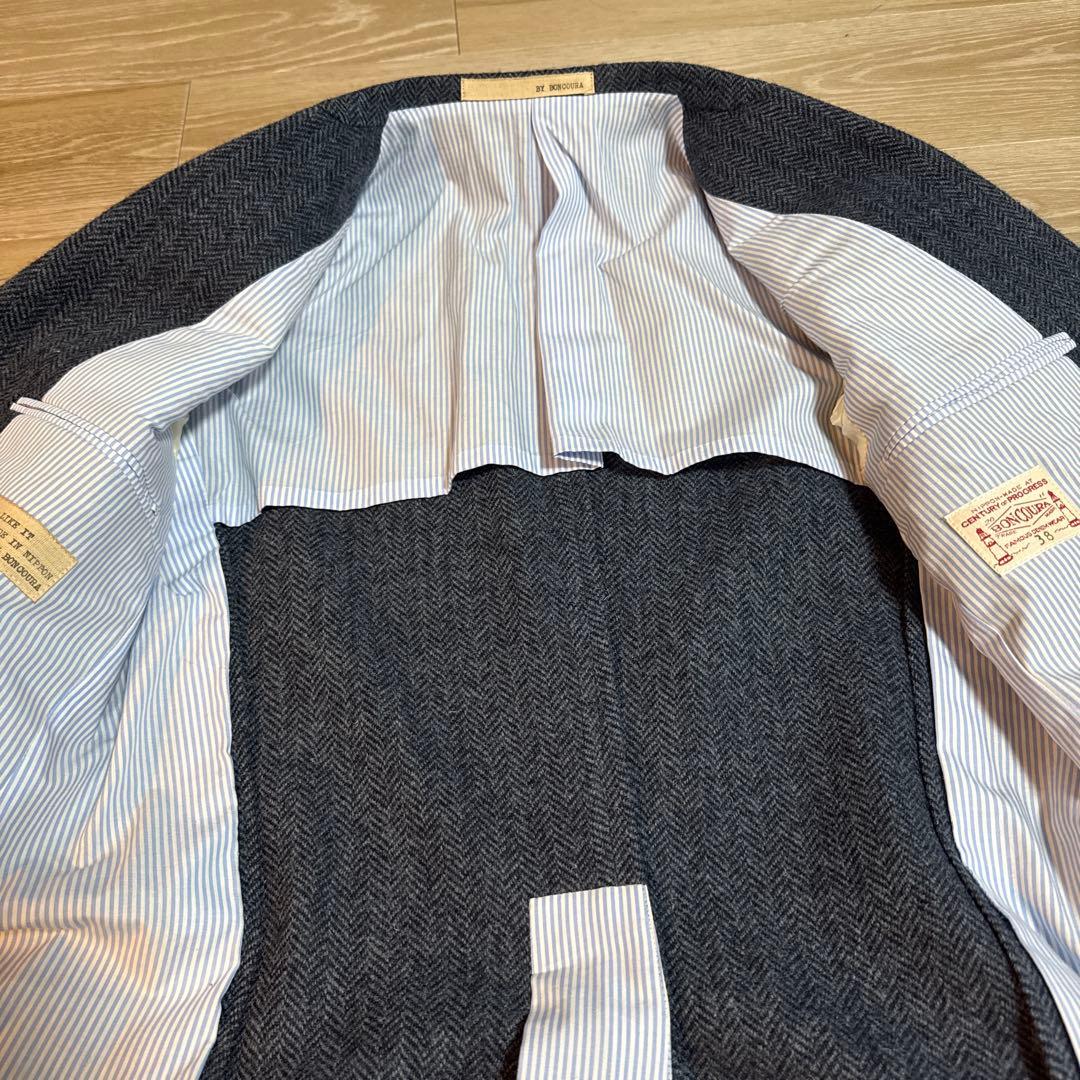 『極美品』BONCOURA ボンクラ テーラードジャケット　ツイード 38