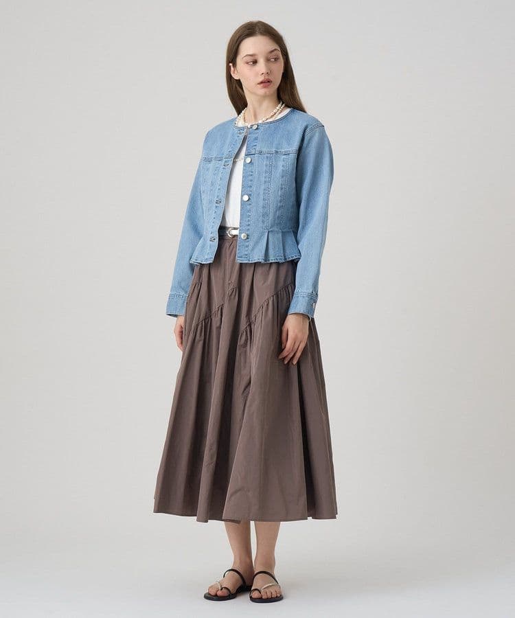 ANAYI ストレッチデニムノーカラー ジャケット サイズ38