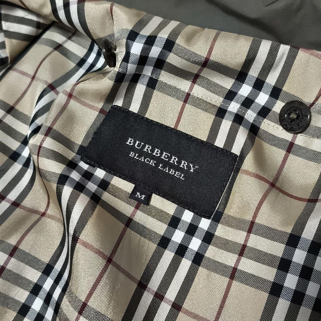 バーバリーブラックレーベル　モッズコート　裏地ノバチェック　ラビットファー