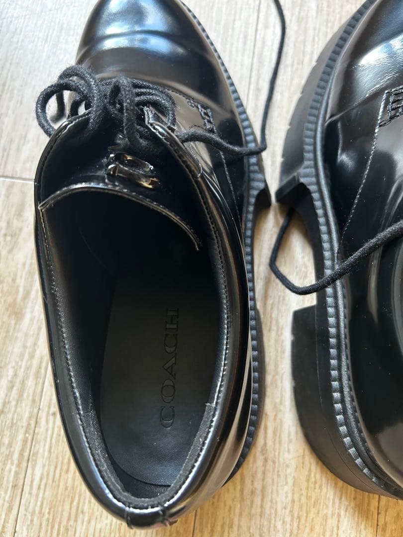 COACH ブラック 厚底ローファー