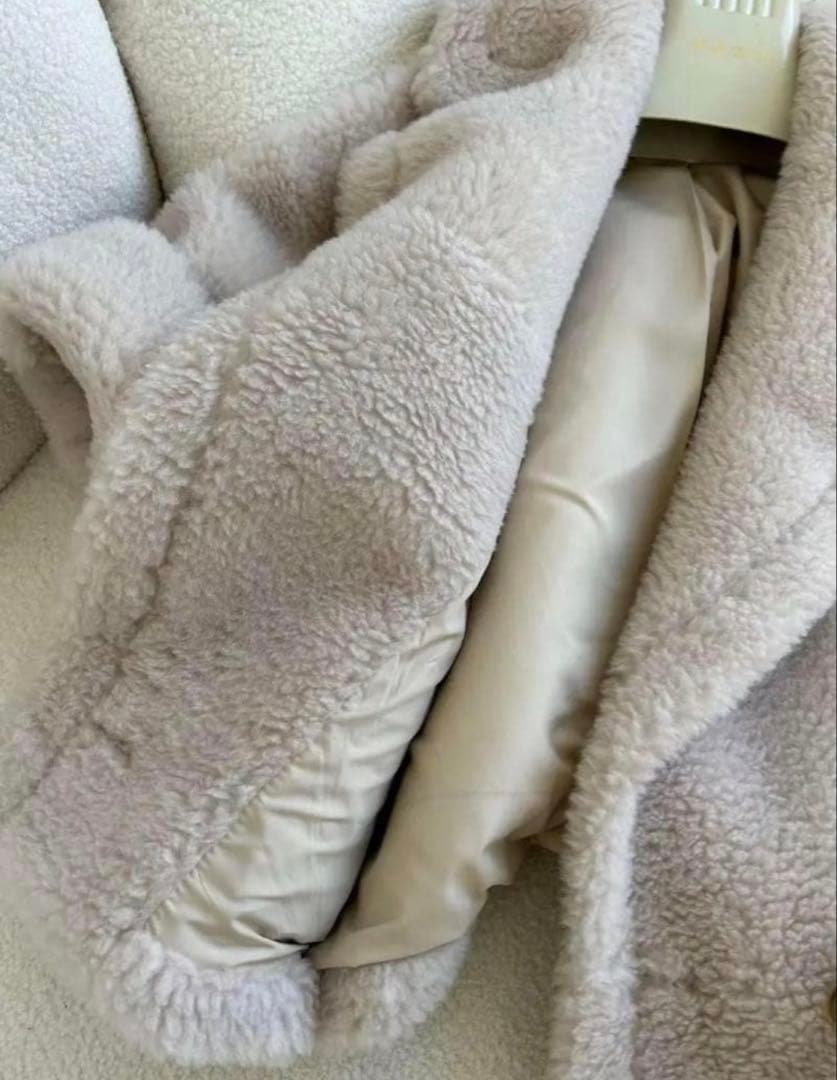 テディテーラードコート　アルパカ素材　ライトベージュ