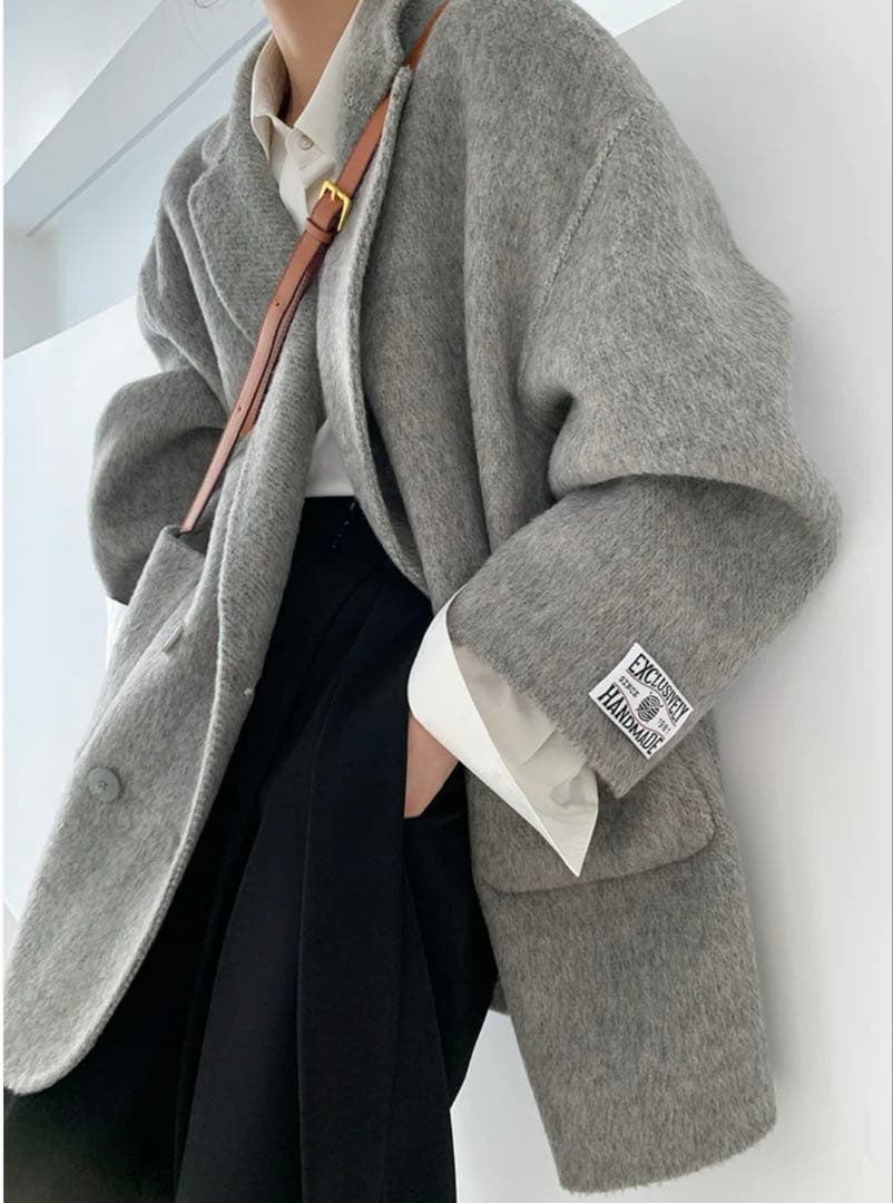 ダブルブレストウールブレンドコート　GYPSOPHILA