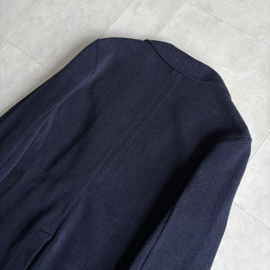 ポロラルフローレン エンブレム刺繍 紺ブレ 金ボタン ヘリンボーン S相当 細身