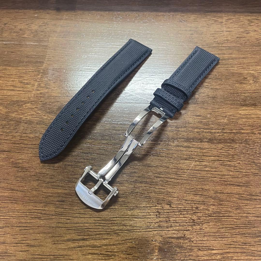 ブライトリングBreitling ブルーミリタリーレザー22/20mm 656x