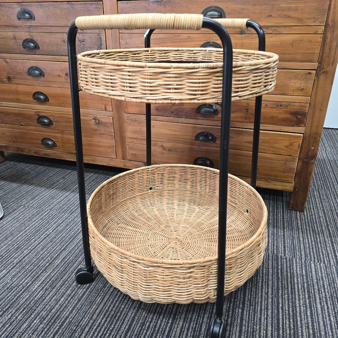 IKEA LUBBAN ルッバン ラタン 2段ワゴン 11907