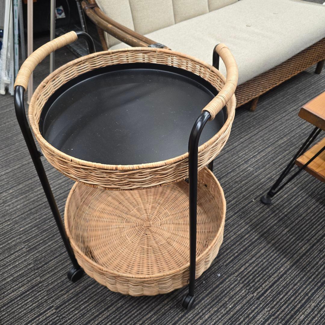 IKEA LUBBAN ルッバン ラタン 2段ワゴン 11907