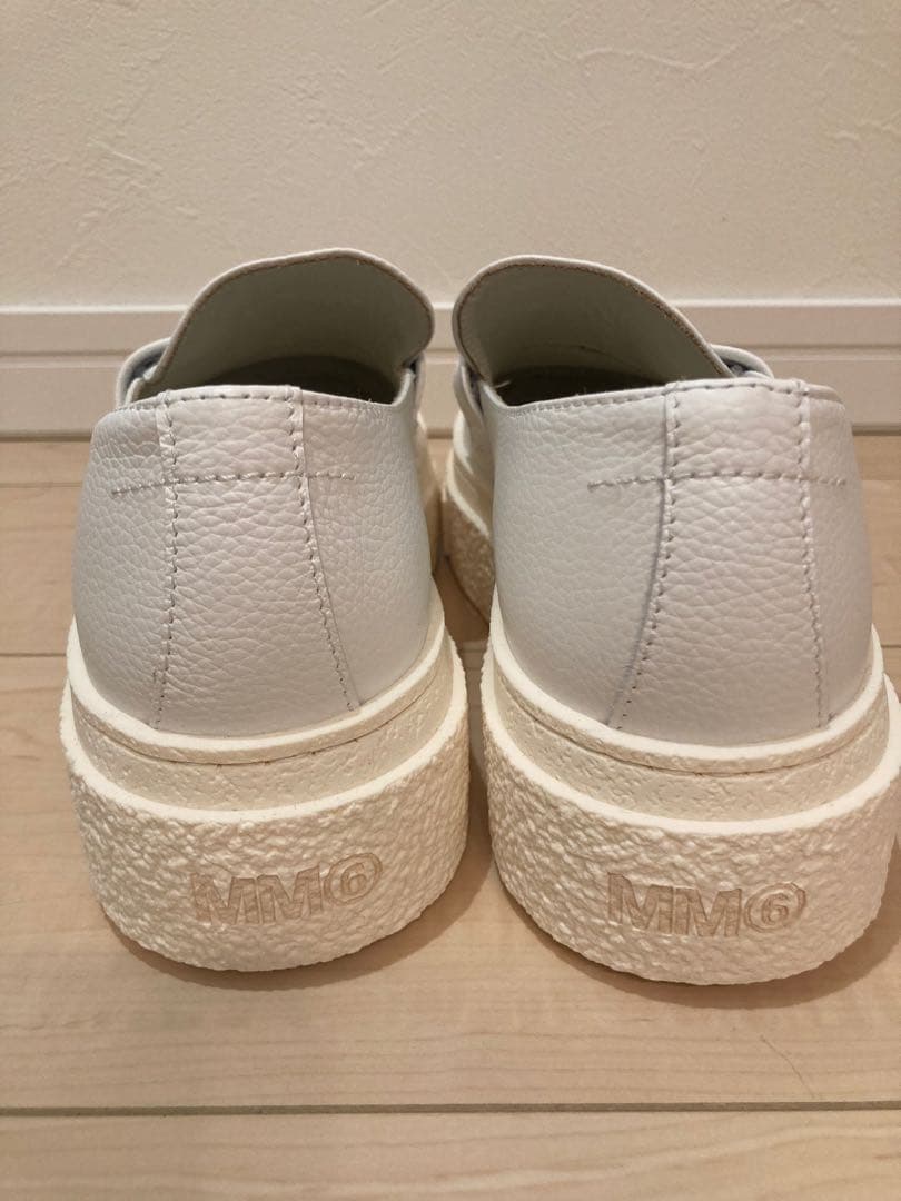 【新品未使用】MM6 ホワイト厚底ローファー40