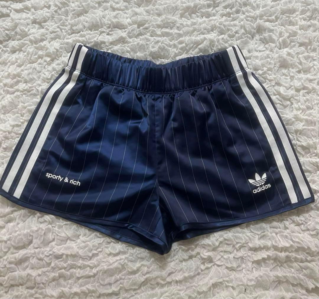 adidas sporty&rich ネイビー ショーツ　XS