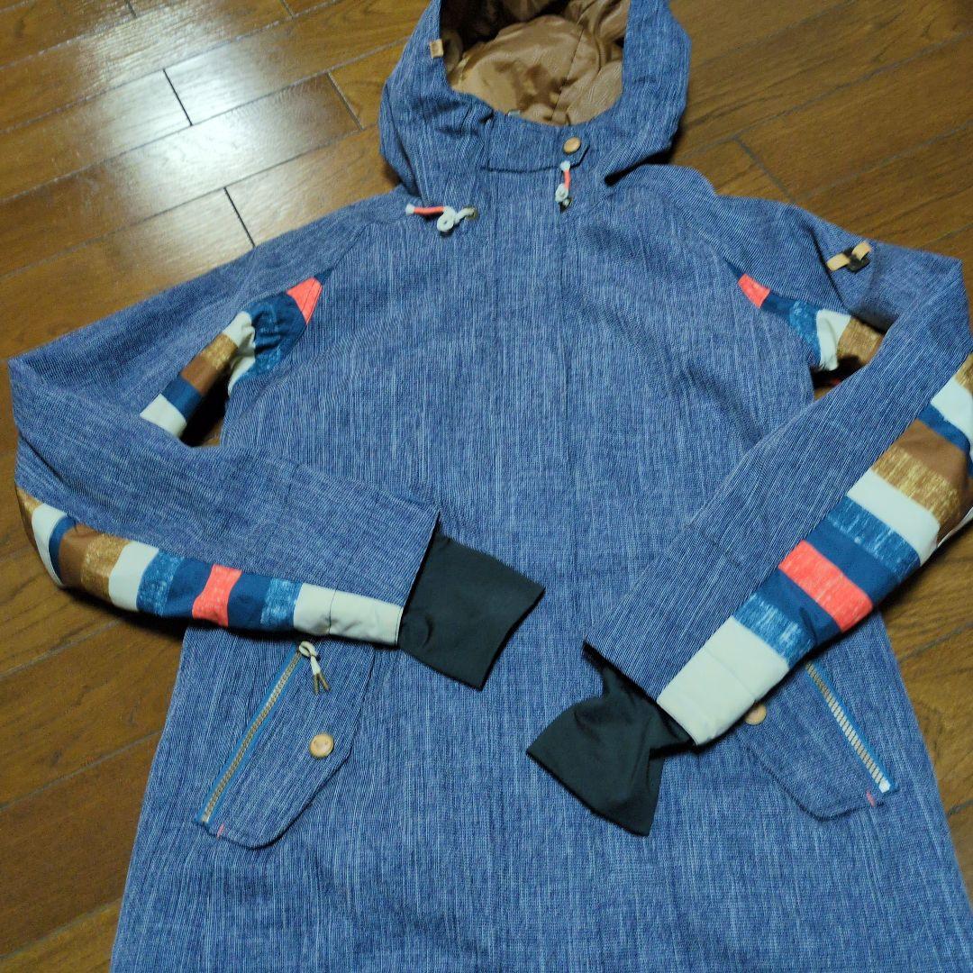ROXY　スノボウェア　上下セット　Ｍ　ボーダー　デニム風　ビブパンツ