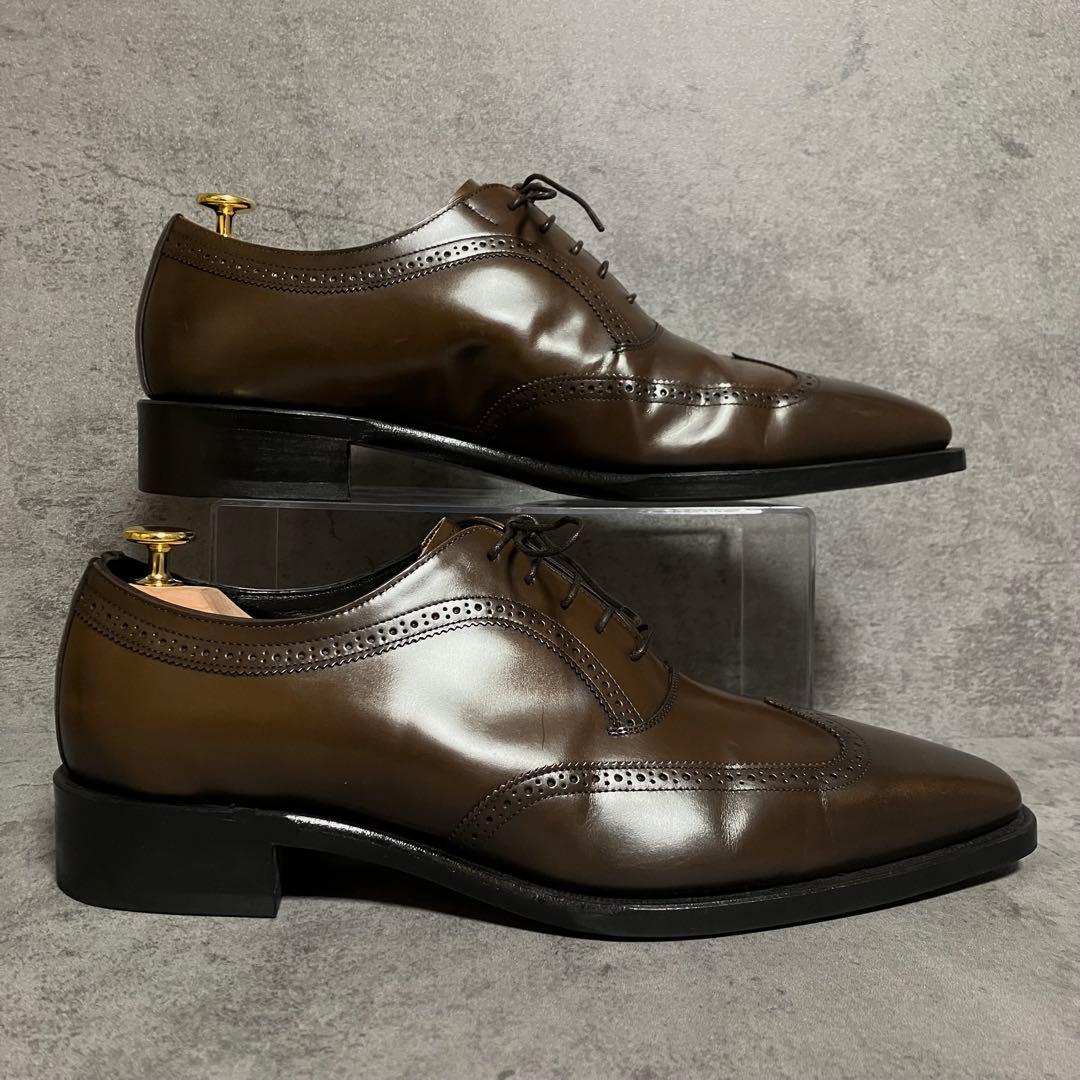 未使用級　リーガル　ビジネスシューズ　02CR　ウイングチップ　茶　2265