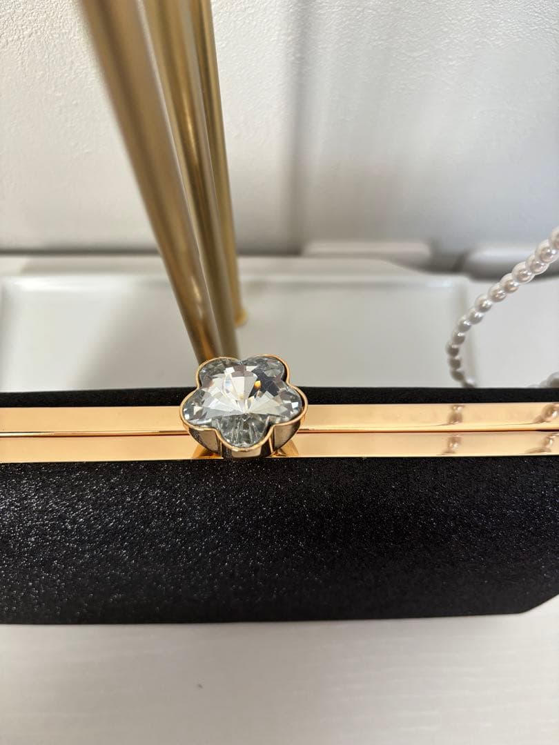 【着用1回だけ】お呼ばれドレスM・イヤリング・バック・ネックレスの小物付セット