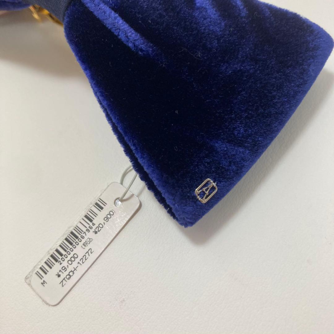 新品☆alexandre de paris☆ベロアリボンバレッタ ネイビー