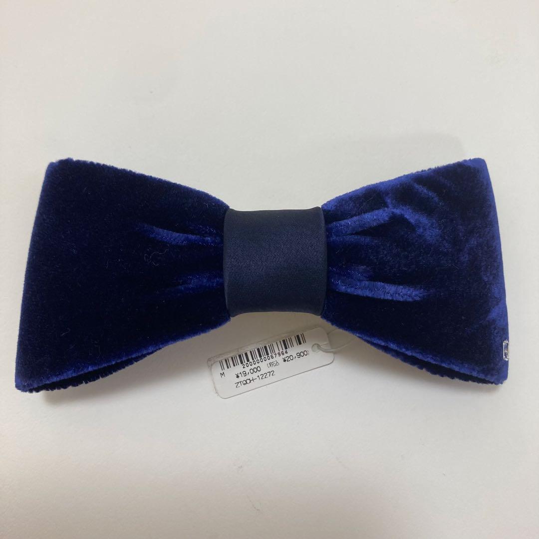 新品☆alexandre de paris☆ベロアリボンバレッタ ネイビー