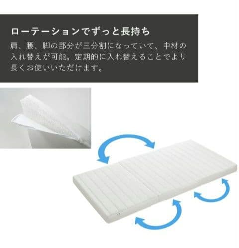 T*M様 【公式】エアウィーヴ シングル 折りたたみマットレス 三つ折り 厚さ8