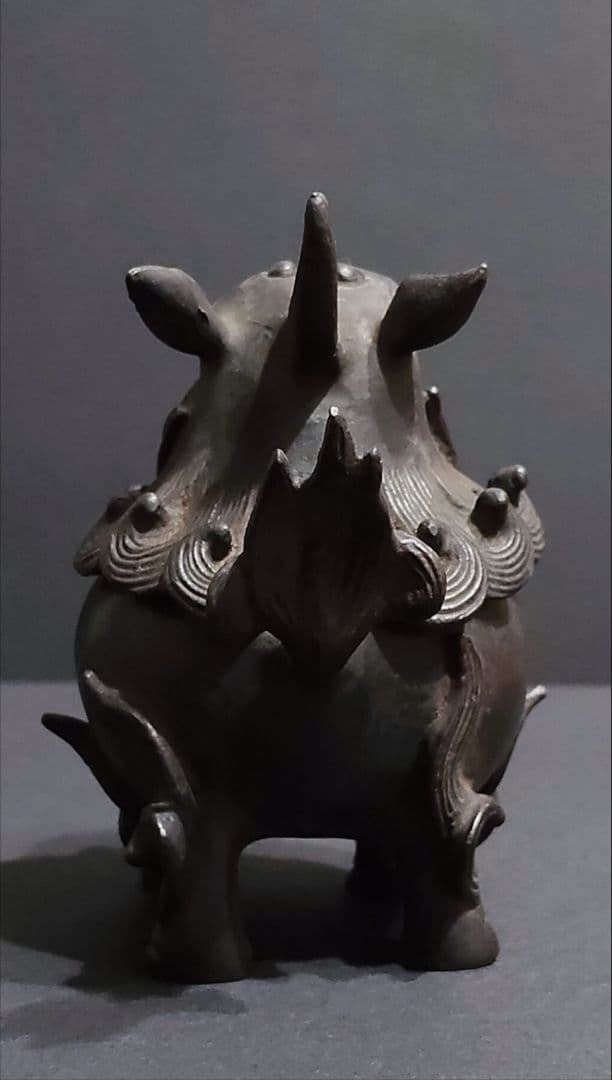 唐銅 豆獅子香炉 香道具 茶道具 工芸品 銅器 古美術 清課堂 骨董 レトロ