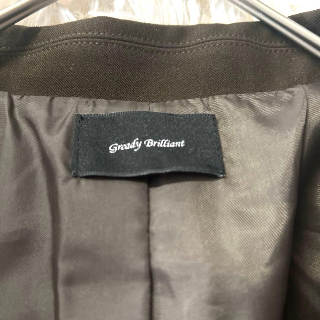 グレディブリリアン 未使用に近いブラウン ツイルテーラードダブルジャケットM38