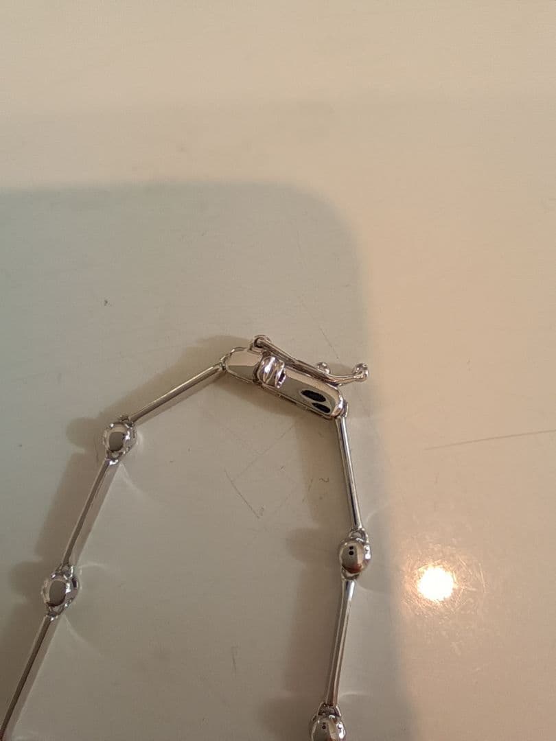 K18WG花モチーフダイヤモンド装飾 ロングネックレス