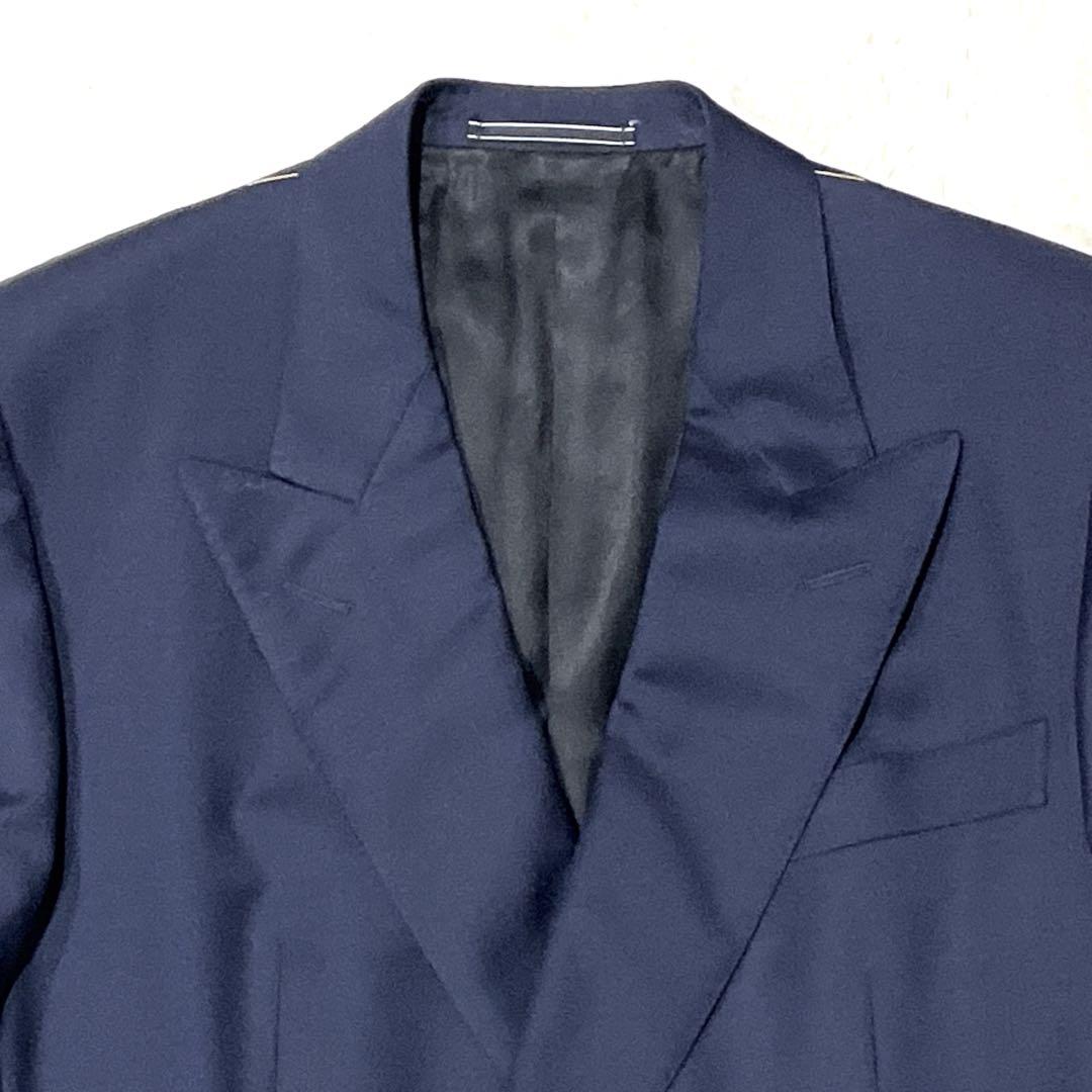 【新品】Dunhill Super100’s 紺 ダブルブレザー 金ボタン 46