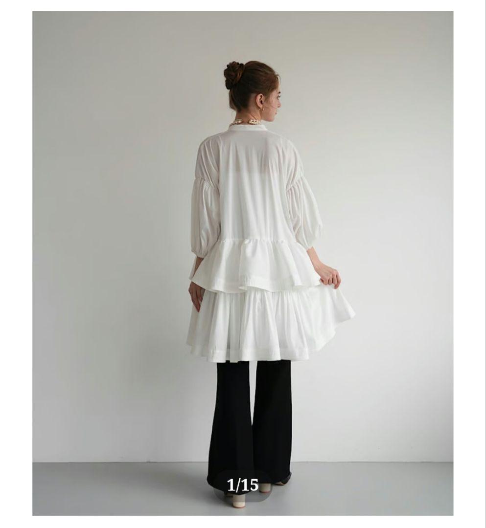 Acka. | フリルのシャツワンピース (F)