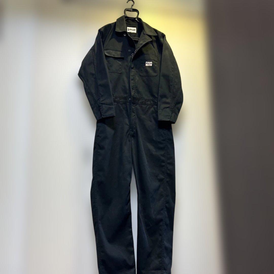 Schott ブラックオーバーオール Mサイズ