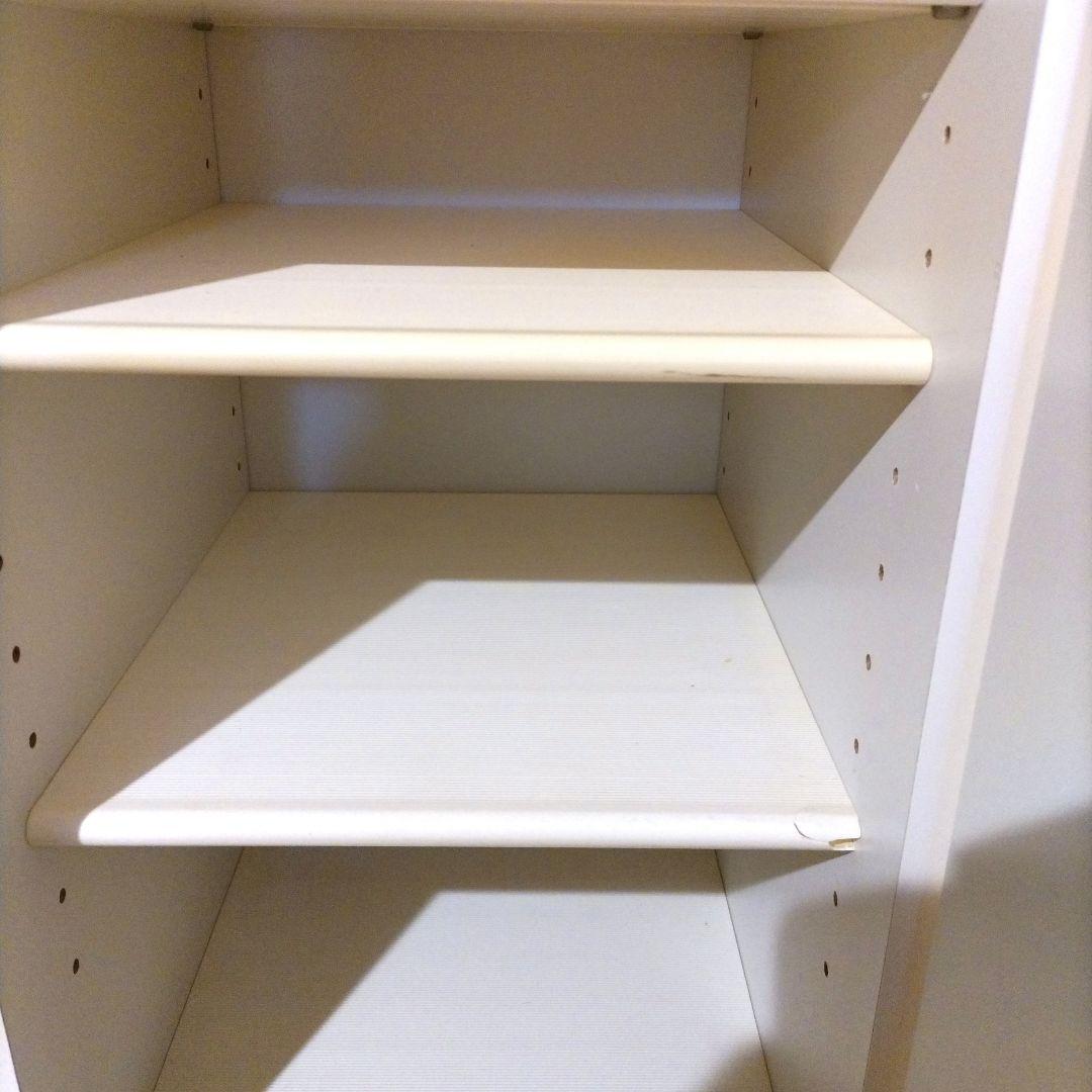 シューズボックス 下駄箱 扉付き ミラー付き 幅29cm 木製　ホワイト