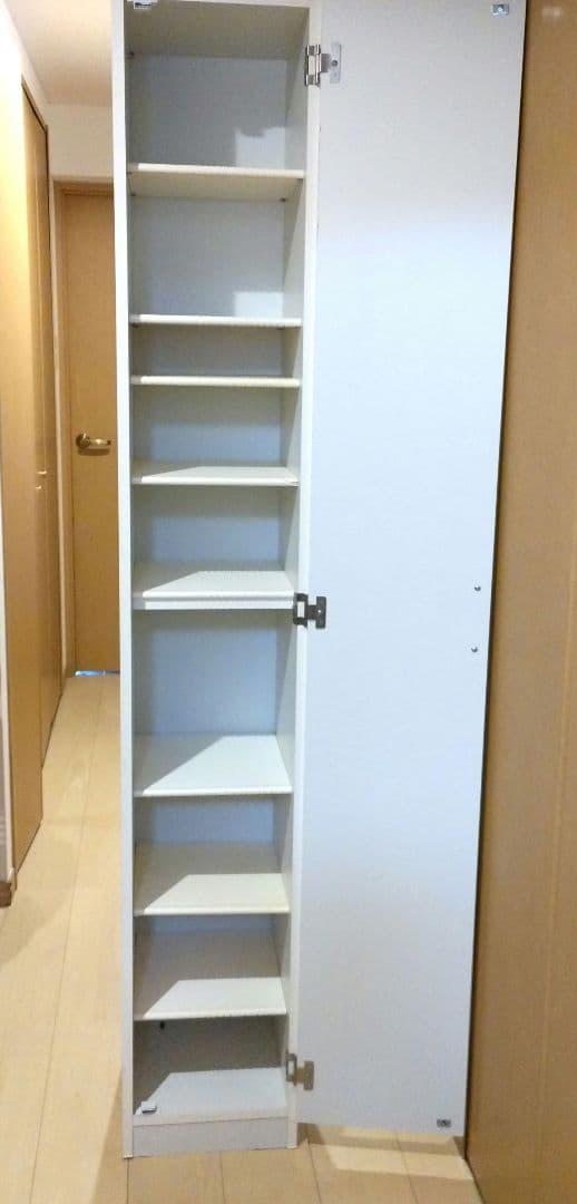 シューズボックス 下駄箱 扉付き ミラー付き 幅29cm 木製　ホワイト