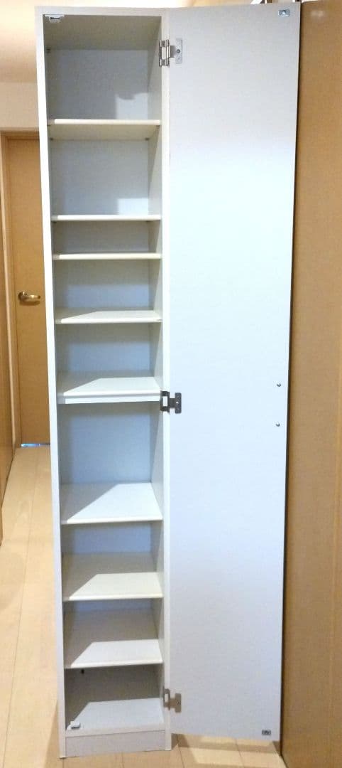 シューズボックス 下駄箱 扉付き ミラー付き 幅29cm 木製　ホワイト