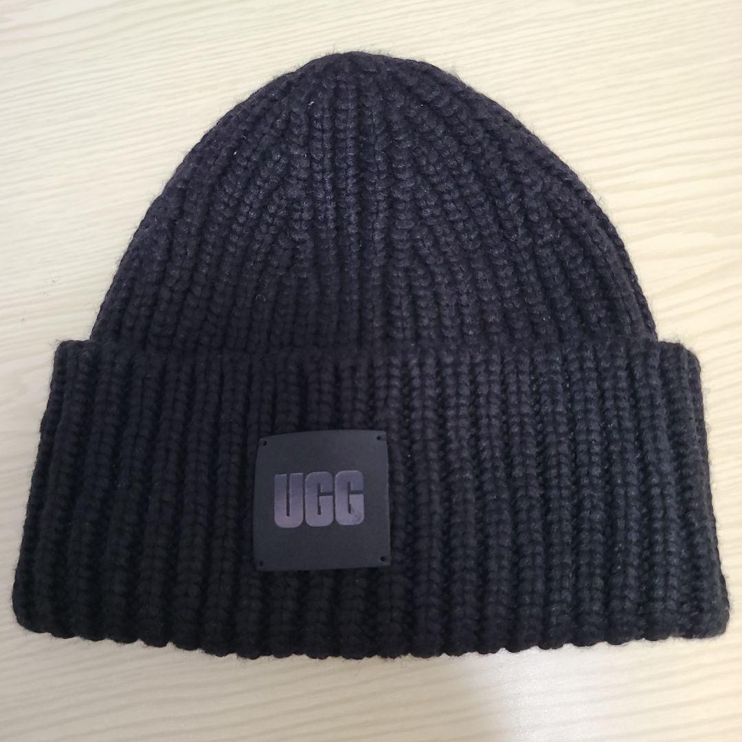 値下げ UGG リブ編みニット 帽子 マフラーセット