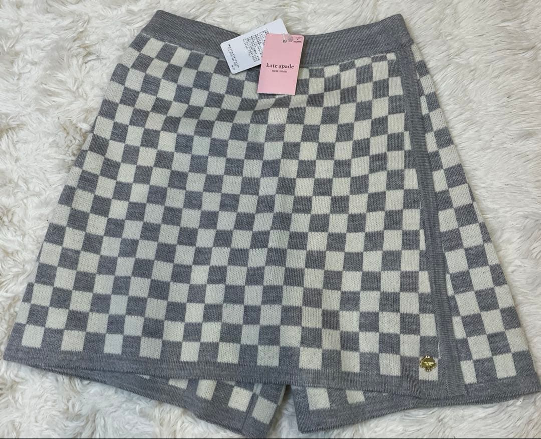ケイトスペードニューヨーク　ブロックチェックラップ　キュロット　長袖　セット　L