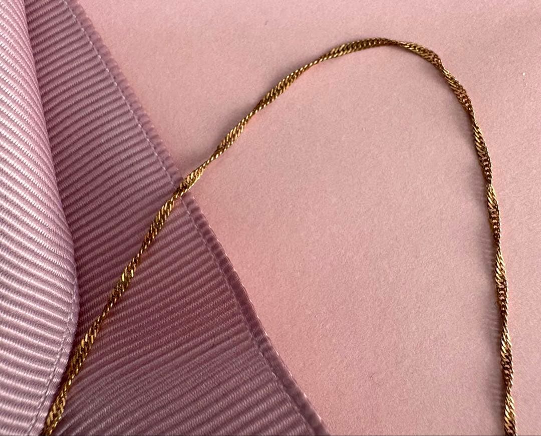 ジュエリーマキ　18金　スクリューチェーンネックレス40cm 訳あり