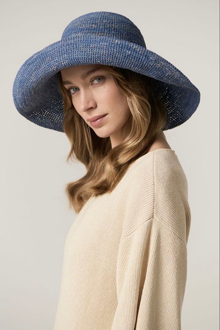 希少カラー ヘレンカミンスキー 麦わら帽子 プロヴァンス12 サファイア