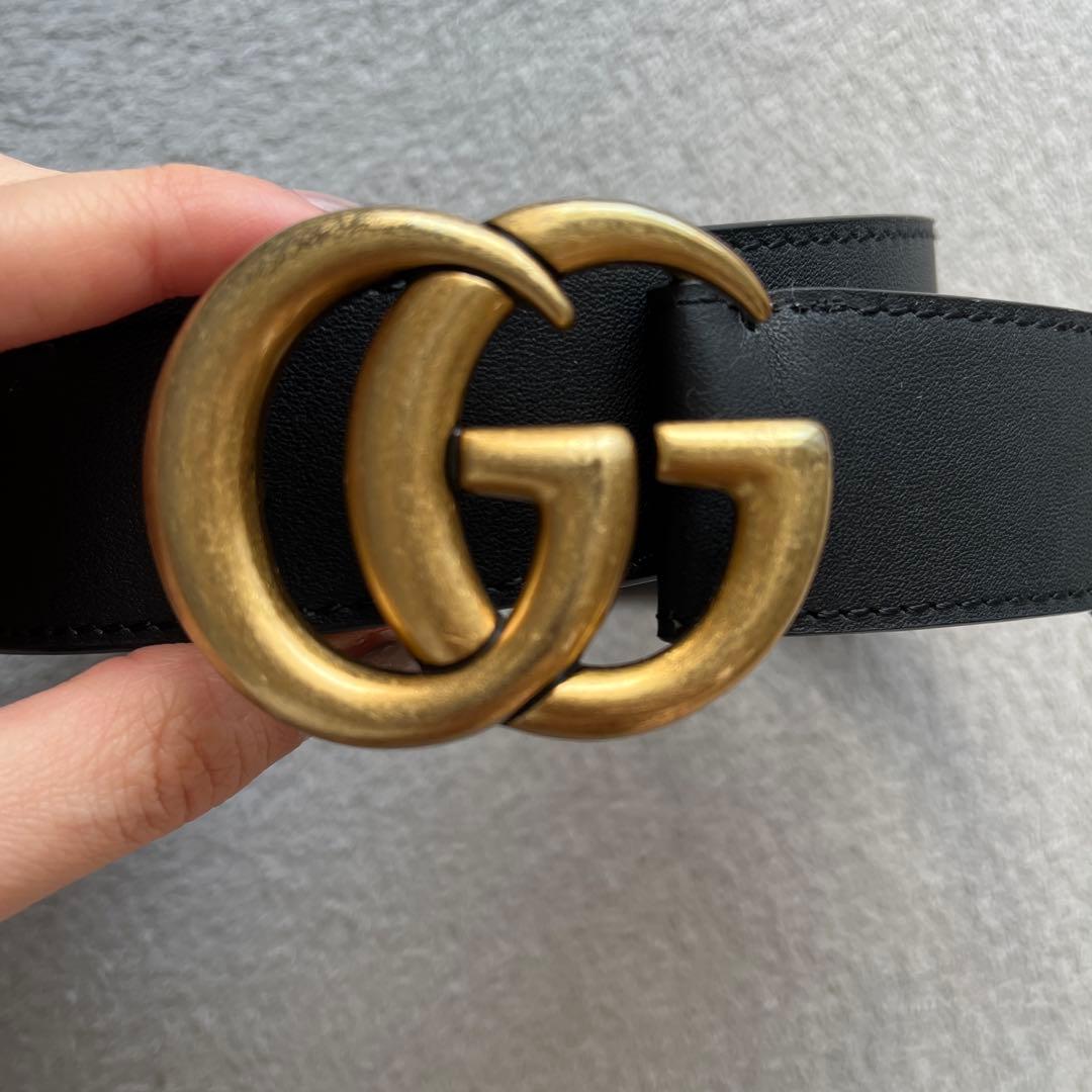 Gucci ブラック GGロゴ ベルト