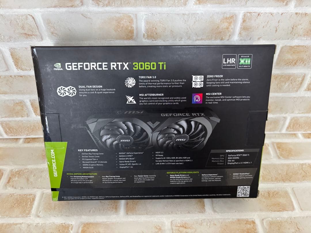 【箱あり・美品】MSI GeForce RTX 3060 Ti Ventus