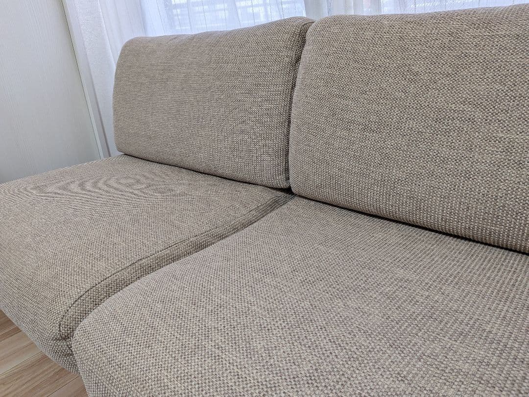 【デニデニ様】無印良品　ゆったり座れるアームレスソファ　２シーター　ベージュ