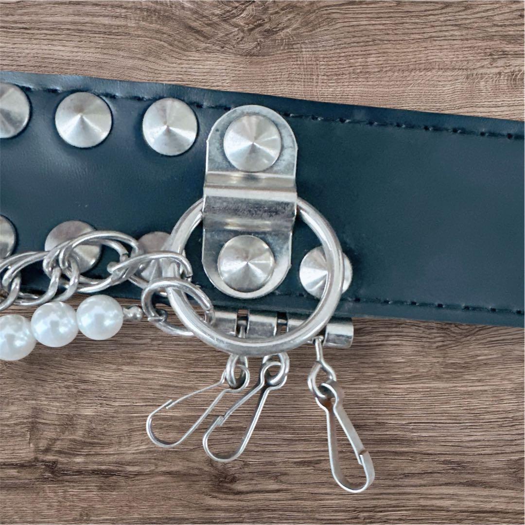 【未使用】PUTUMAYO パール付きベルト 黒