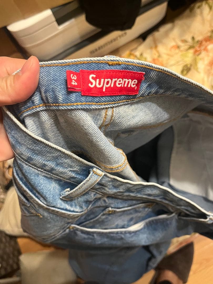 Supreme Baggy Jean 34インチWashed Blue 22FW