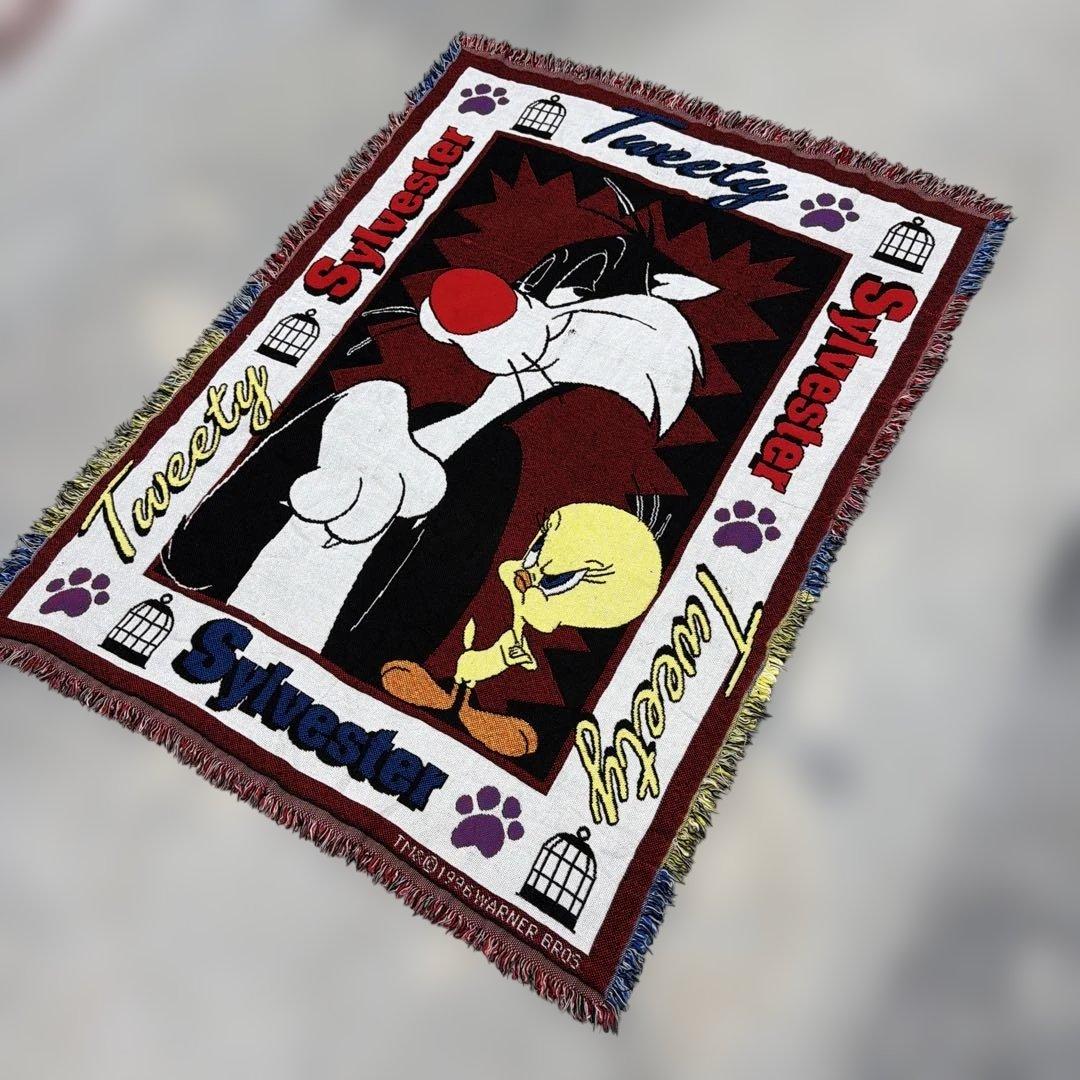 トゥイーティー シルベスター　ブランケット　ラグ　142x109