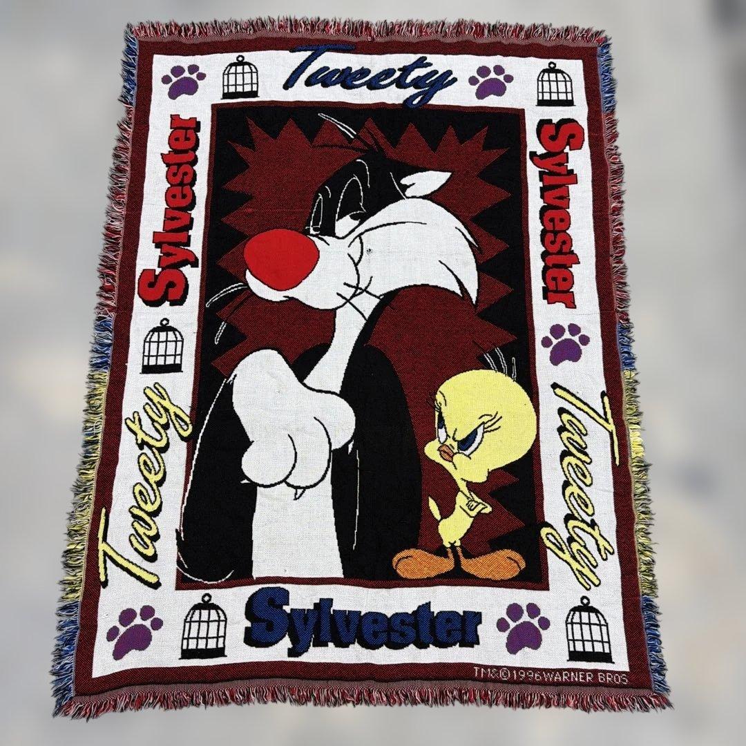 トゥイーティー シルベスター　ブランケット　ラグ　142x109
